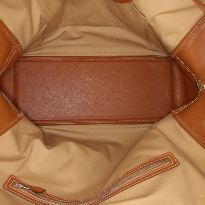 Hermes Omnibus travel bag in gold leather - Detail D2