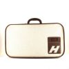 Valise Hermès en toile beige et cuir étoupe - 360 thumbnail