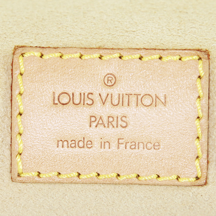 Borsa a spalla Louis Vuitton Hudson in tela monogram marrone e pelle naturale - Detail D3