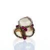 Pomellato Bahia large model ring in pink gold,  smoked quartz and ruby - 360 thumbnail