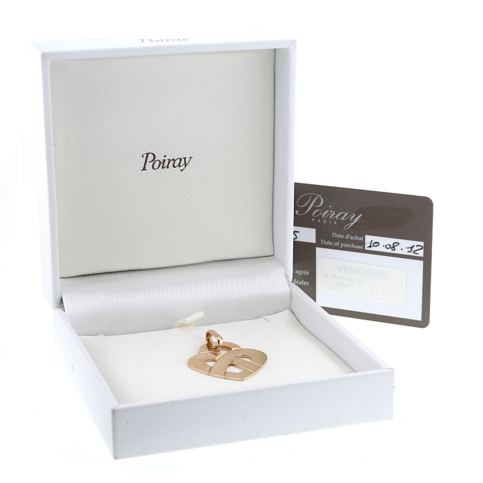 Colgante Poiray Coeur Entrelacé modelo grande en oro rosa - Detail D2