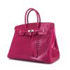 Hermes Birkin 35 cm handbag in Rose Sheherazade porosus crocodile - 00pp thumbnail