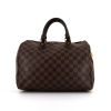 Bolso de mano Louis Vuitton Speedy 30 en lona a cuadros ébano y cuero marrón - 360 thumbnail