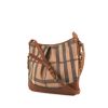 Burberry Dryden shoulder bag in brown Haymarket canvas and brown leather - 00pp thumbnail