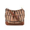 Burberry Dryden shoulder bag in brown Haymarket canvas and brown leather - 360 thumbnail