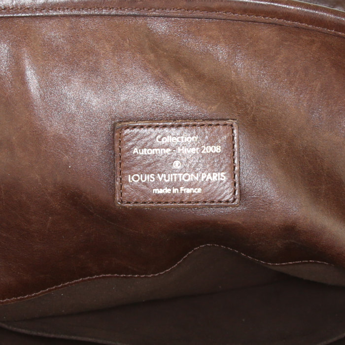 Sac cabas Louis Vuitton en cuir monogram marron - Detail D3