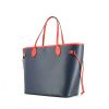 Louis Vuitton Neverfull large model shopping bag in navy blue epi leather and red leather - 00pp thumbnail