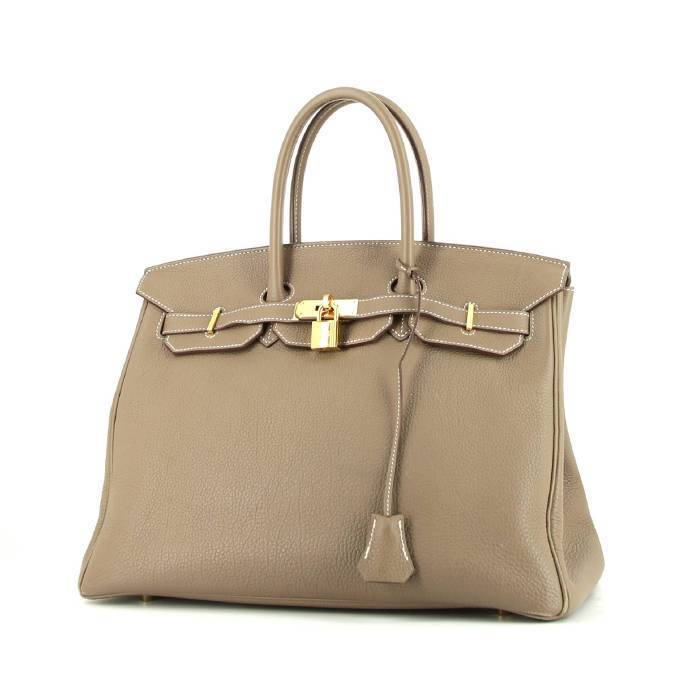 Hermes Birkin 35 cm handbag in etoupe togo leather - 00pp