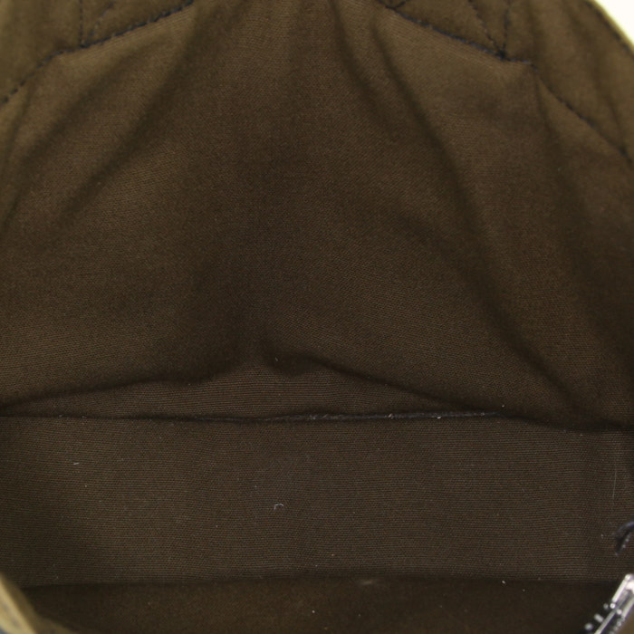 Sac cabas Hermes Toto Bag - Shop Bag en toile bleue et vert-kaki - Detail D2