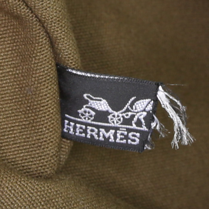 Hermes Toto Bag - Shop Bag shopping bag in blue and khaki canvas - Detail D3