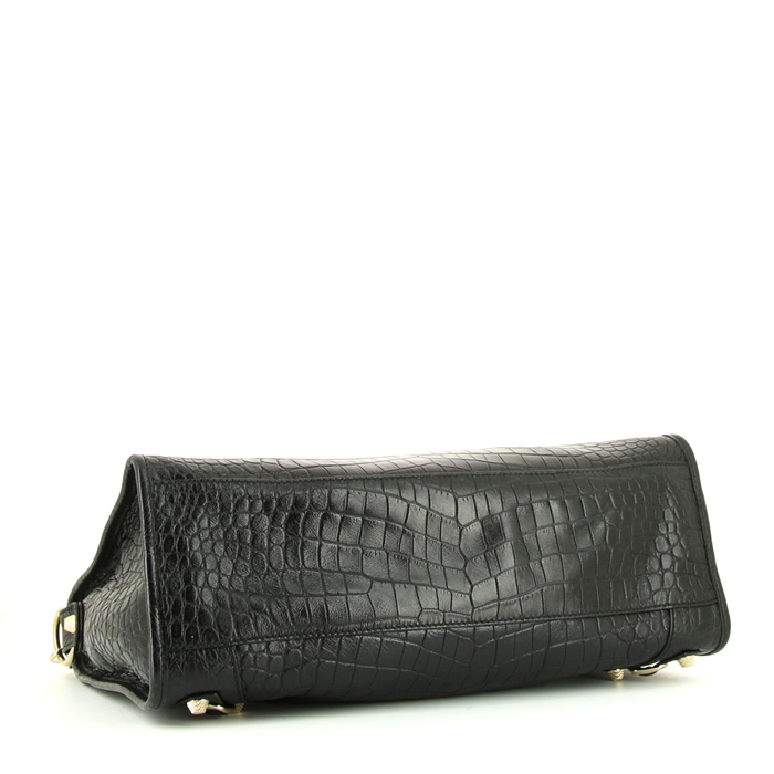 Borsa Balenciaga Giant 21 City in pelle nera simil coccodrillo - Detail D5