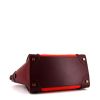 Bolso de mano Celine Luggage Mini en cuero tricolor rojo y color burdeos - Detail D4 thumbnail