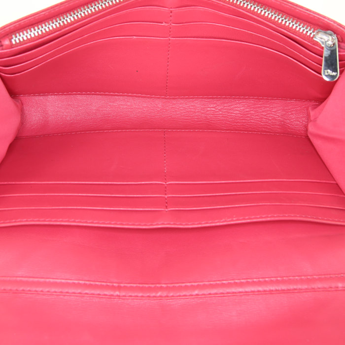 Dior Diorama Wallet on Chain handbag/clutch in red grained leather - Detail D2