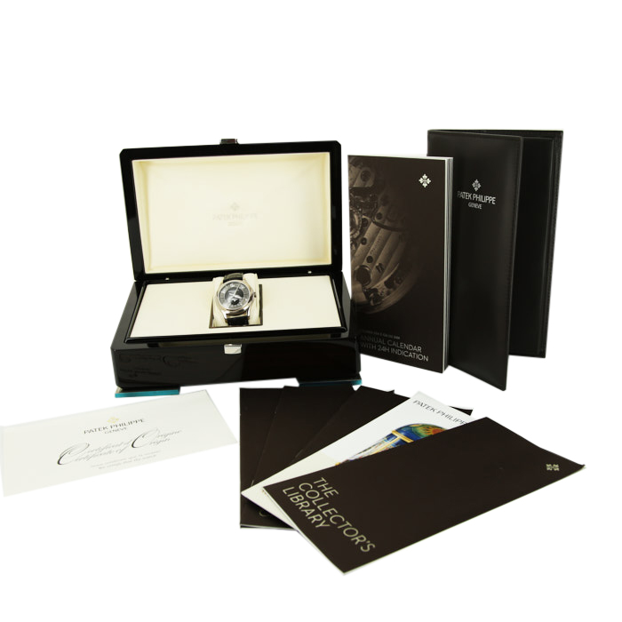 Patek Philippe Annual Calendar watch in white gold Ref:  5205G Circa  2014