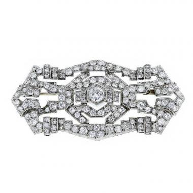 Broche Art Déco Argent 835 Serti De Marcassites - Poinçon, Environ 30mm, Occasion