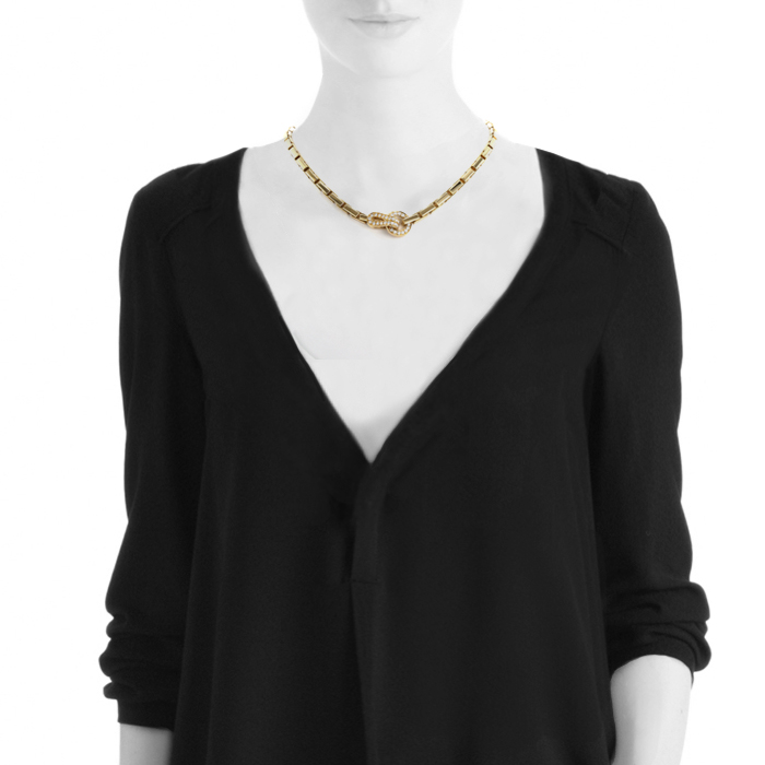 Collana Cartier Agrafe in oro giallo e diamanti - Detail D1