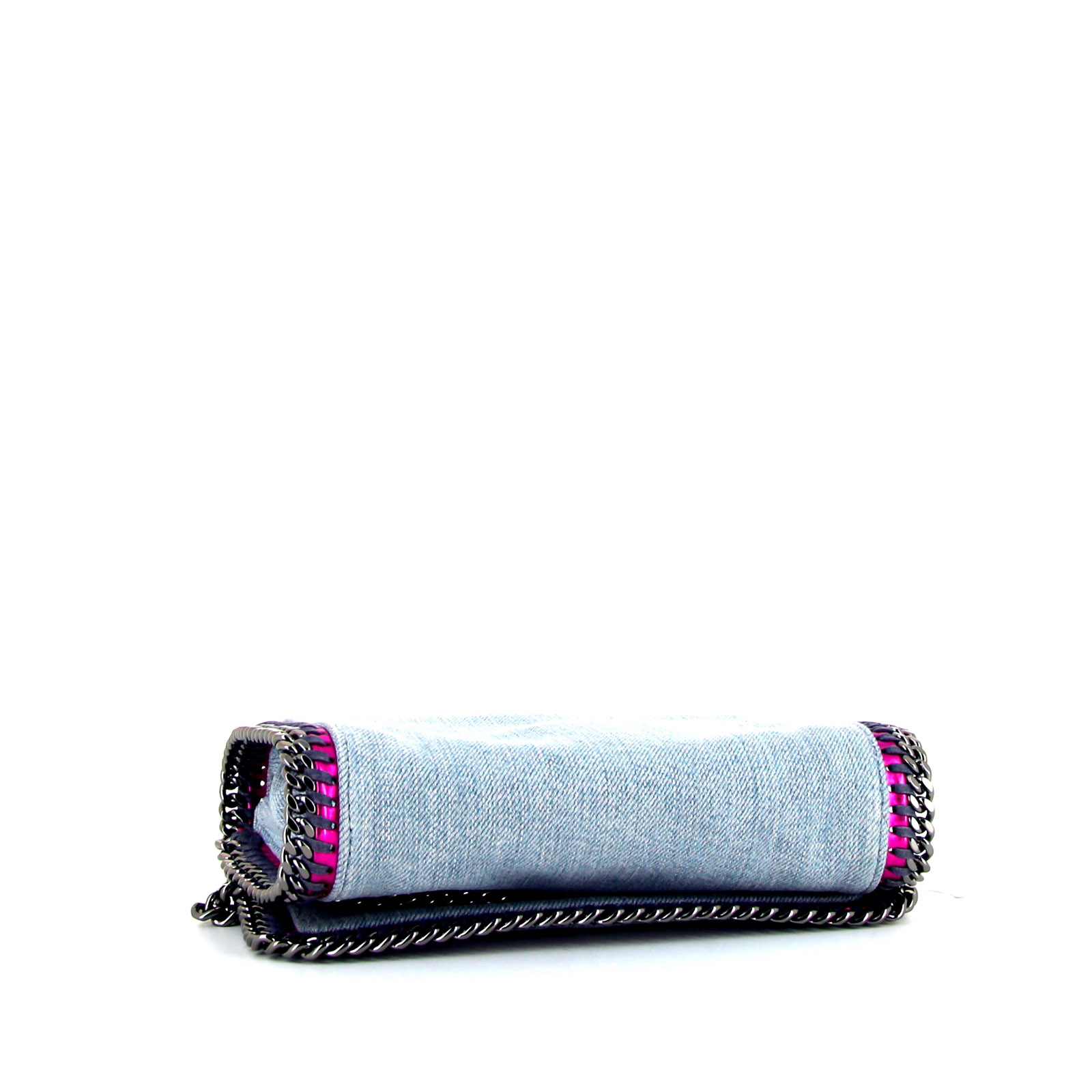 Bolso bandolera Stella McCartney Falabella en lona denim azul y lona rosa - Detail D4