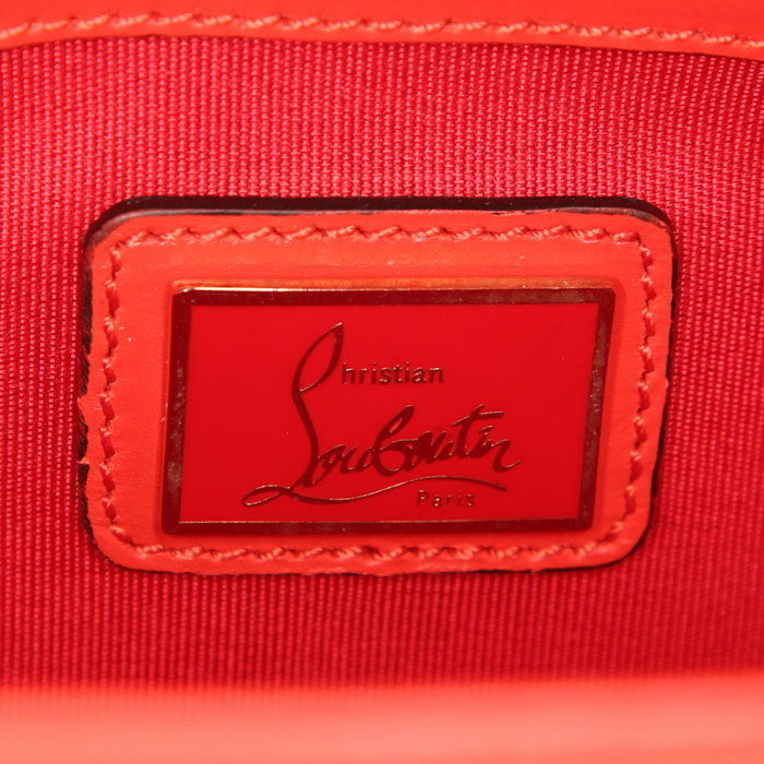 Christian Louboutin handbag in red and white leather - Detail D4