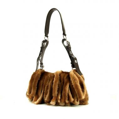 Borsa Dolce & Gabbana in visone undefined e pelle marrone