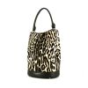 Burberry handbag in black leather and leopard foal - 00pp thumbnail