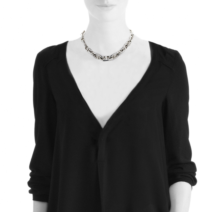 Collier Hermes Chaine d'Ancre en argent - Detail D1