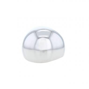 Sortija en forma de bola Hermès Quark en plata y resina naranja