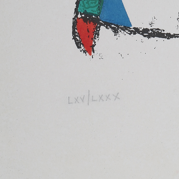 Joan Miró, "Lithographie 2", lithographie en couleurs sur papier, signée et numérotée, de 1975
