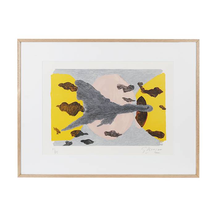 Georges Braque, "Equinoxe", lithograph in colors on paper, signed, numbered and framed, of 1962 - 00pp