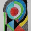 Sonia Delaunay, "Avec moi-même", etching and aquatint in colors on paper, limited edition, signed and dated, of 1970 - Detail D1 thumbnail