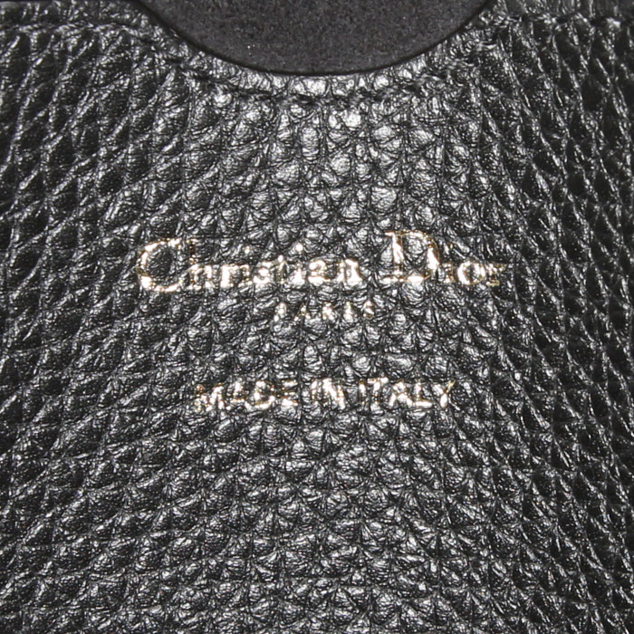 Dior Bobby large model shoulder bag in black grained leather - Detail D3
