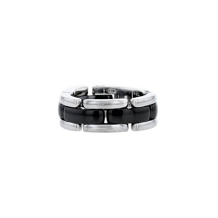Flexible Chanel Ultra medium model ring in white gold and ceramic, size 51 - 00pp