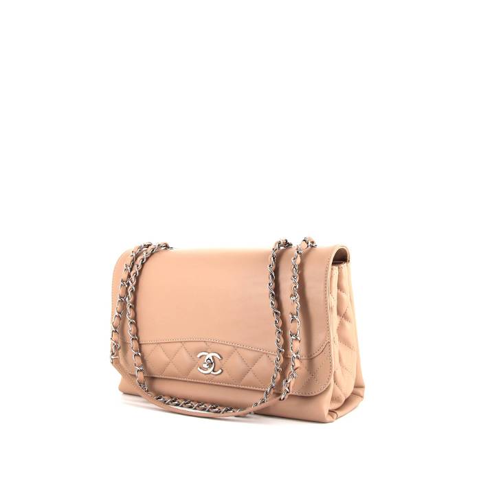 Chanel handbag in varnished pink quilted leather - 00pp