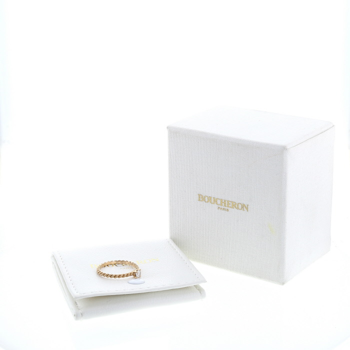 Boucheron Serpent Bohème solitaire ring in pink gold and diamond - Detail D2