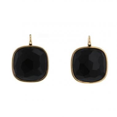 Pendientes Pomellato Victoria modelo grande en oro rosa y azabache