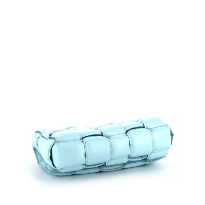 Borsa a tracolla Bottega Veneta Cassette in pelle intrecciata blu - Detail D4