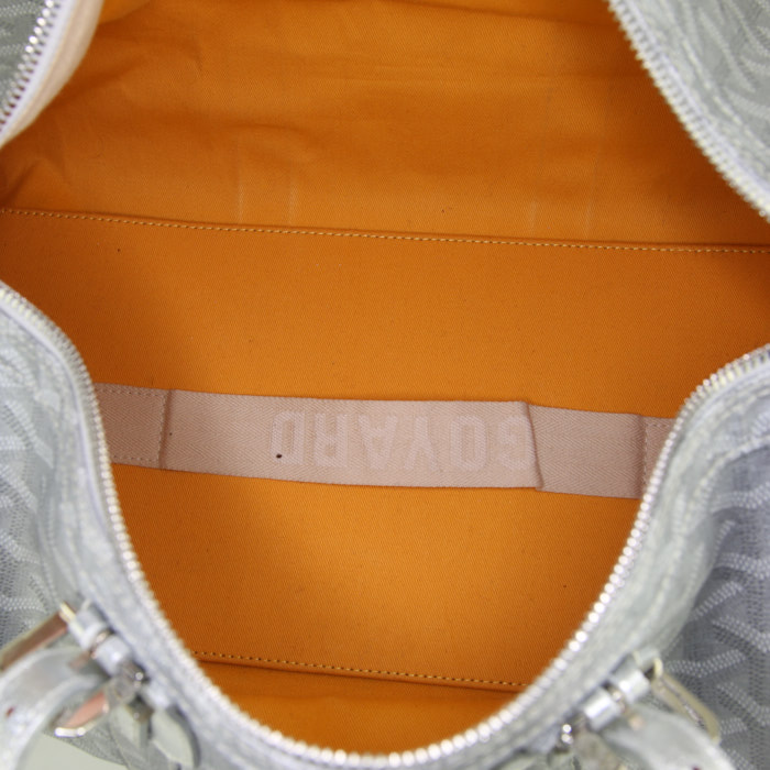 Sac de voyage Goyard Croisière en toile monogram argentée - Detail D2