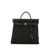 Hermes Herbag backpack in black canvas and black leather - 360 thumbnail
