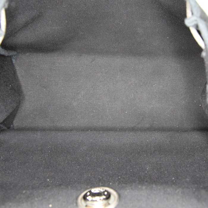 Mochila Hermes Herbag en lona negra y cuero negro - Detail D2