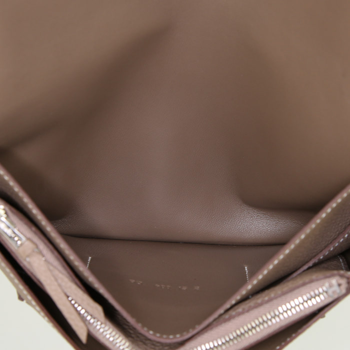 Hermes Dogon - Pocket Hand wallet in etoupe togo leather - Detail D2