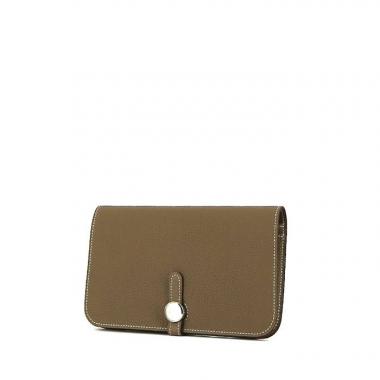 Portefeuille Hermes Dogon - Pocket Hand en cuir togo étoupe