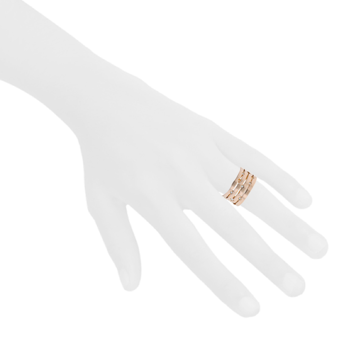 Dinh Van Pulse large model ring in pink gold and diamonds - Detail D1