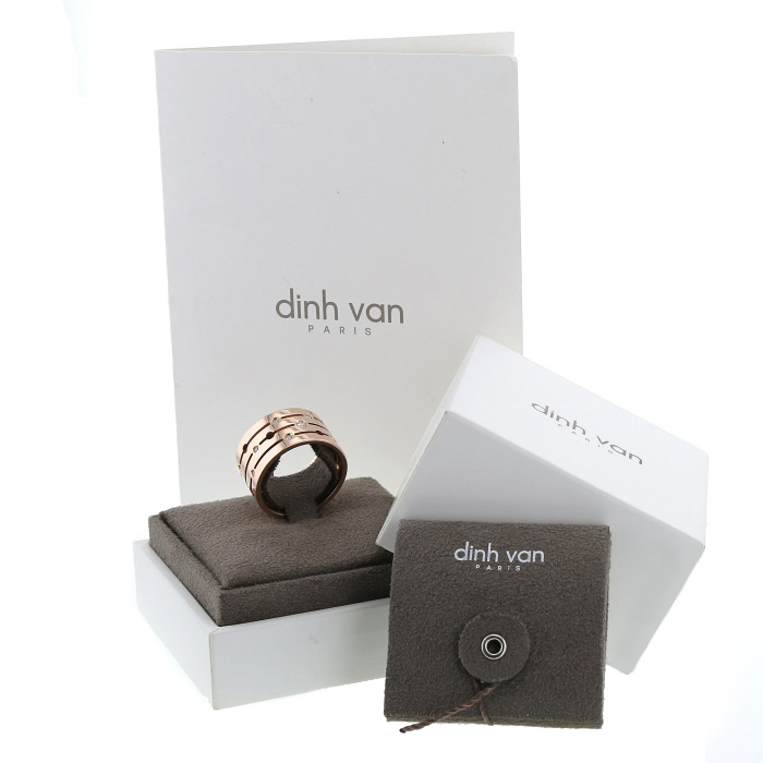 Dinh Van Pulse large model ring in pink gold and diamonds - Detail D2