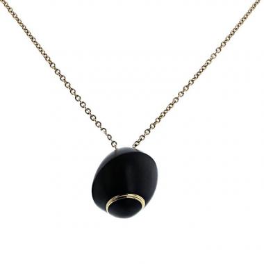Vhernier Pirouette necklace in pink gold and ebony wood