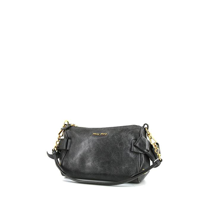Miu Miu handbag in grey blue burnished style leather - 00pp
