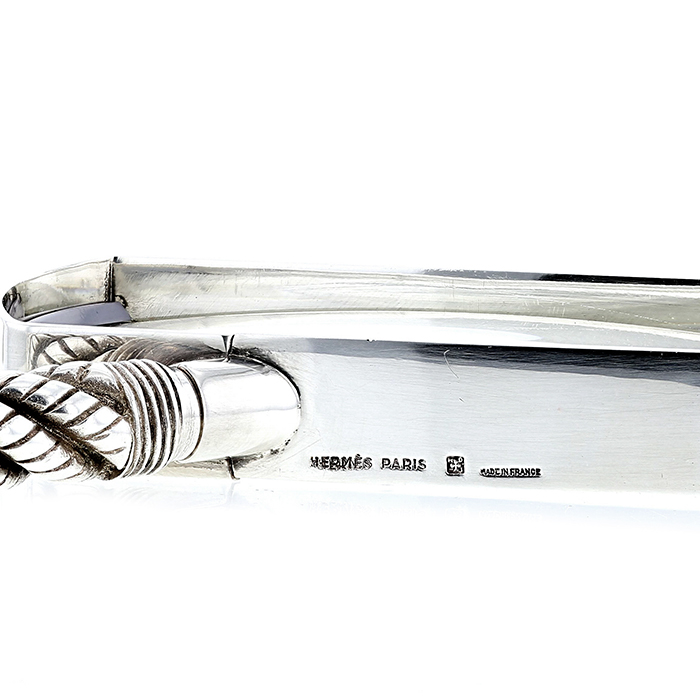 Hermès Paris, "Cordage" desk magnifier, in silver-plated metal by Ravinet d'Enfert, from the 1970's - Detail D2