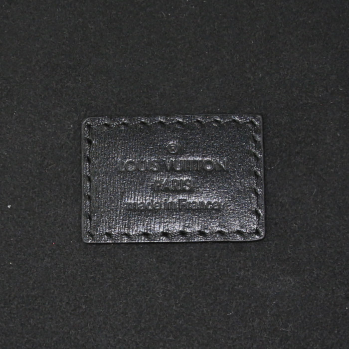 Sac à main Louis Vuitton Cannes en toile monogram Reverso marron et cuir noir - Detail D4