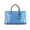 Loewe Amazona handbag in blue crocodile - 360 thumbnail