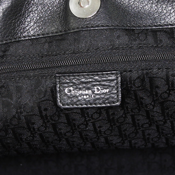 Bolso de mano Dior Vintage en cuero cannage negro - Detail D3