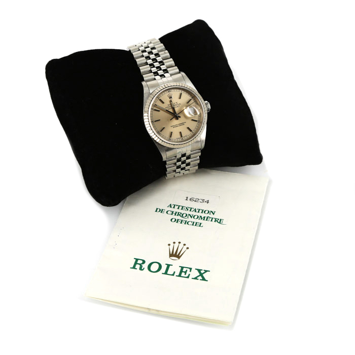 Rolex Datejust watch in stainless steel Ref:  16234 Circa  1995 - Detail D2