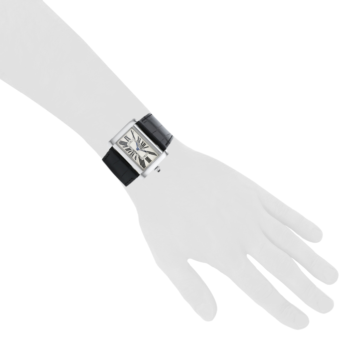 Cartier Tank Divan watch in stainless steel Ref: 2600 Circa 2000 - Detail D1